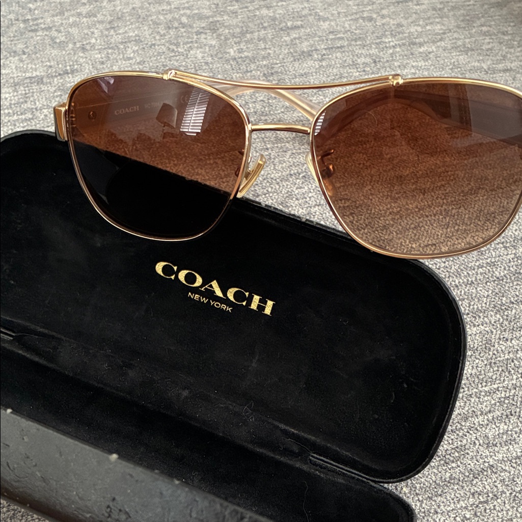 Gold Coach Aviator Sunglasses